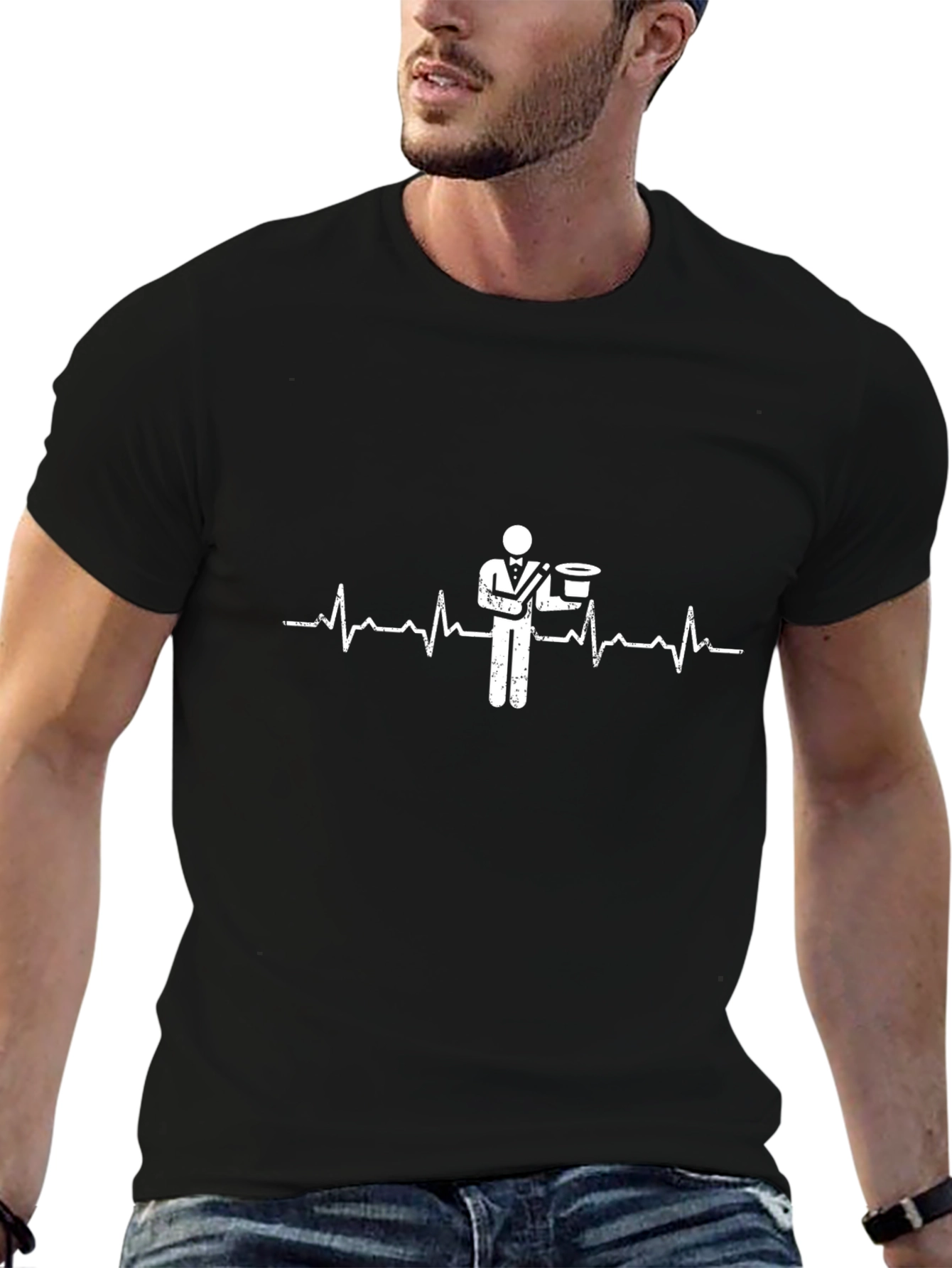 Magician Heartbeat T-Shirt - Sleek Black Tee