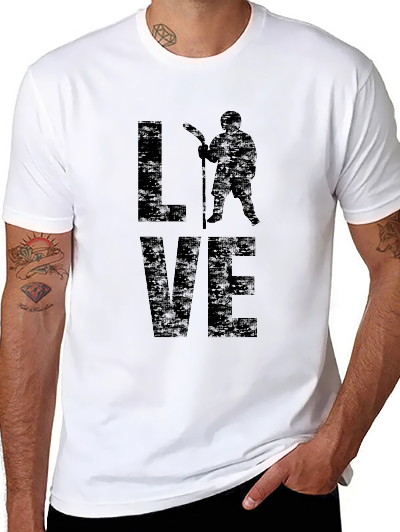 Love Hockey Graphic Tee - Black Unisex Shirt