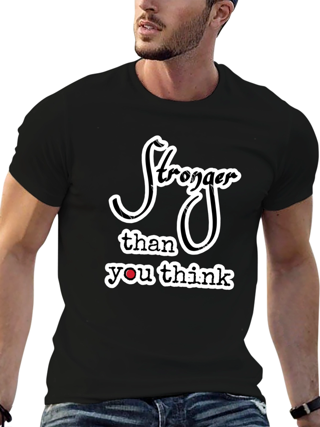 Stronger Than You Think Black Graphic Tee
