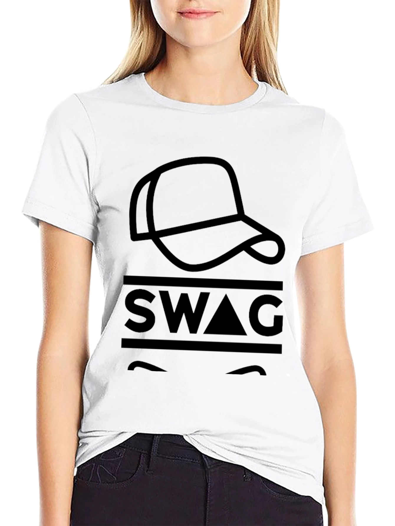 Mens Black Graphic T-Shirt - SWAG Design