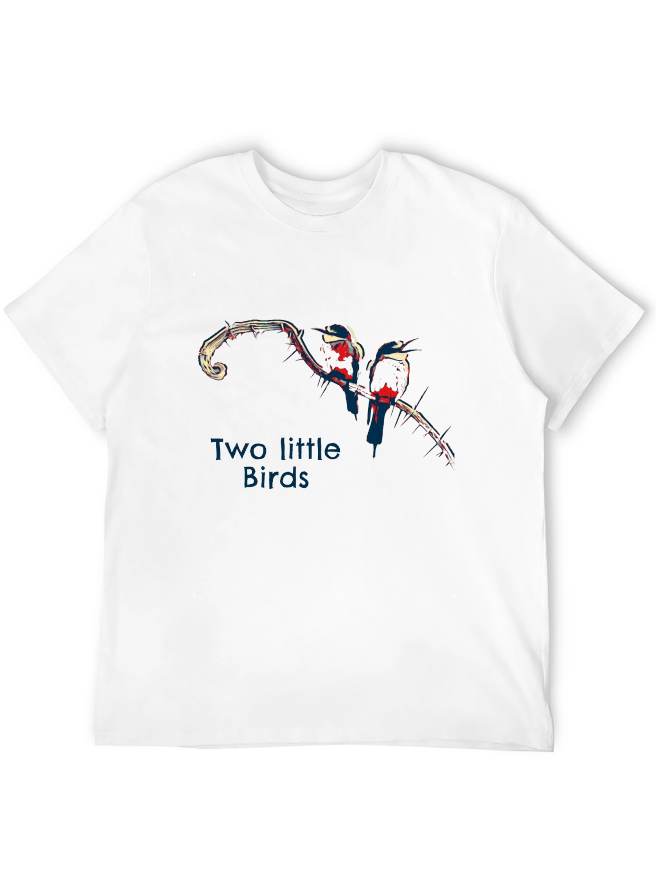 Two Little Birds Graphic Black T-Shirt