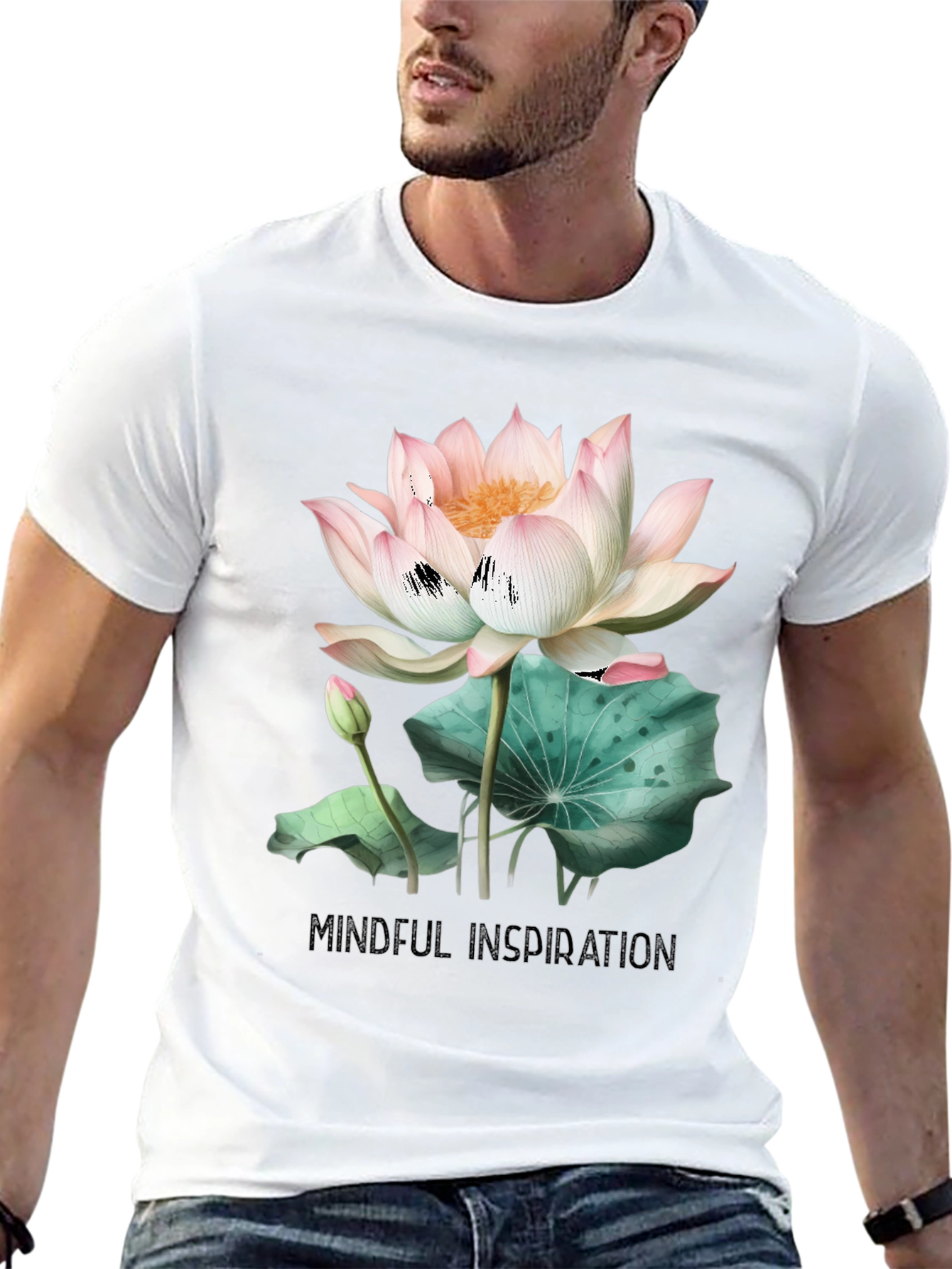 Mindful Inspiration Lotus Graphic Tee - Black