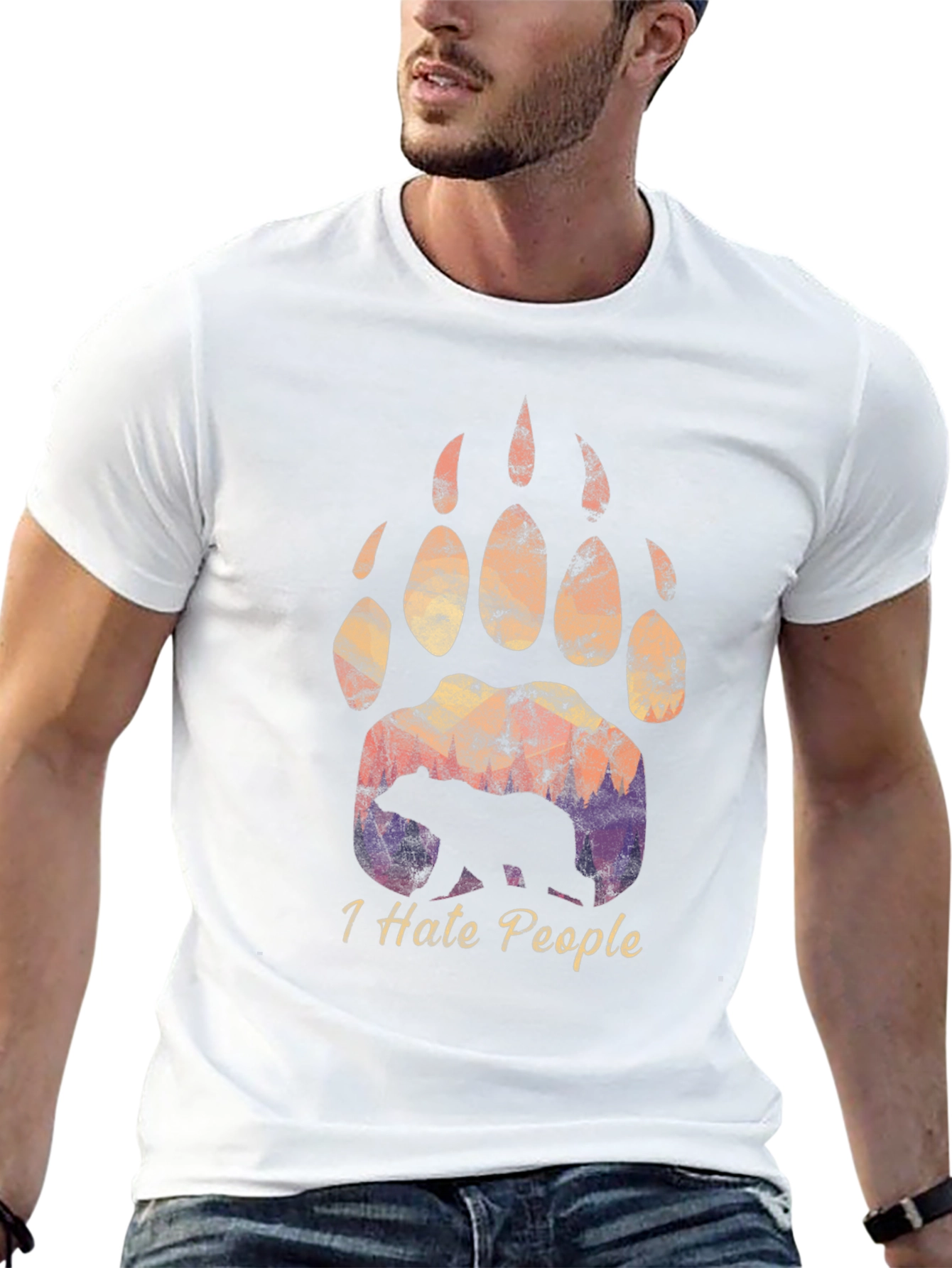 Bear Paw I Hate People T-Shirt