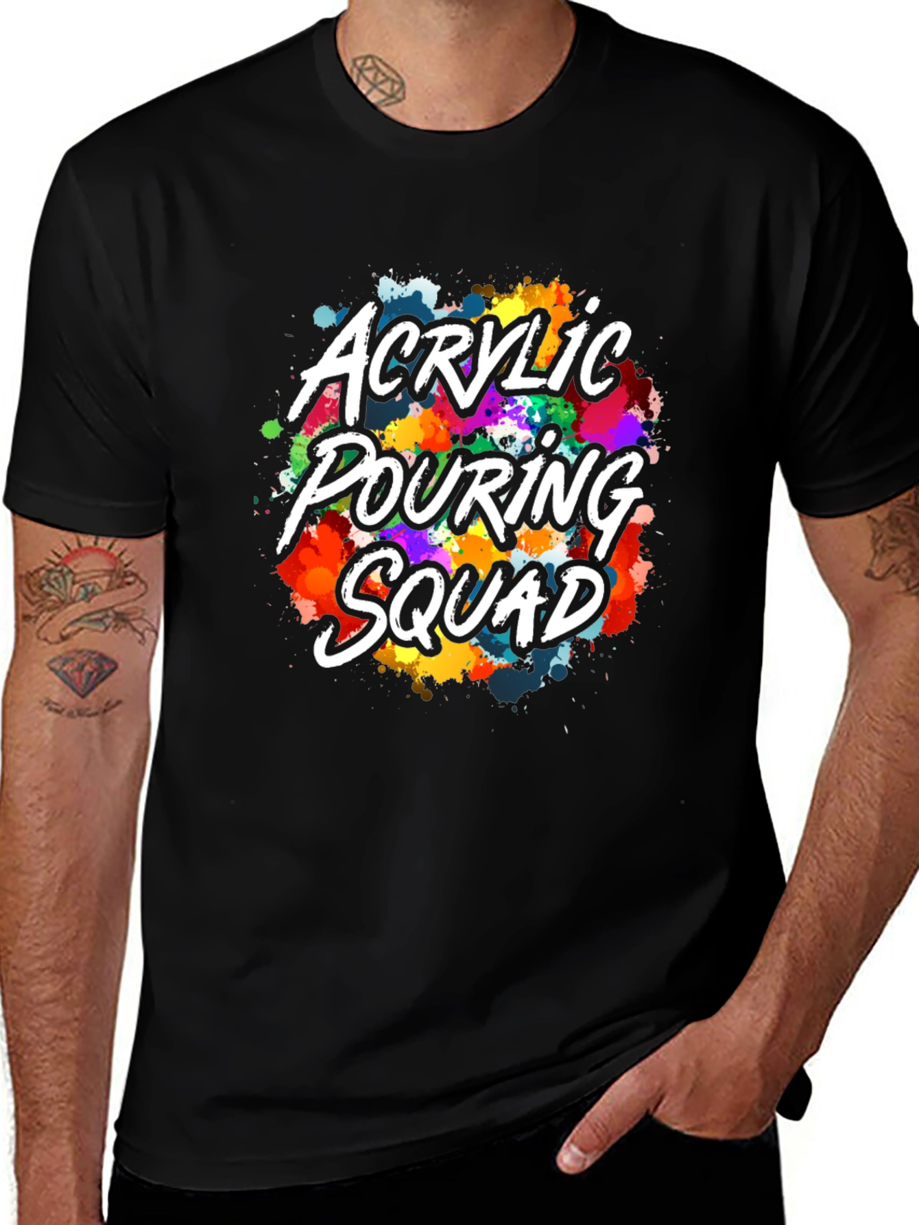 Acrylic Pouring Squad Graphic T-Shirt