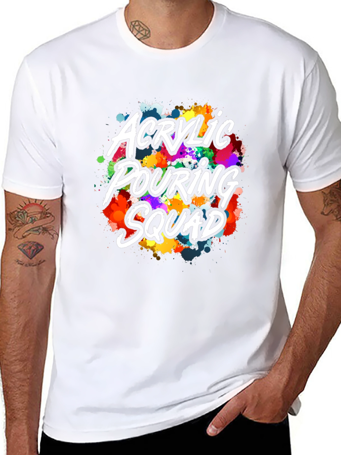 Acrylic Pouring Squad Graphic T-Shirt