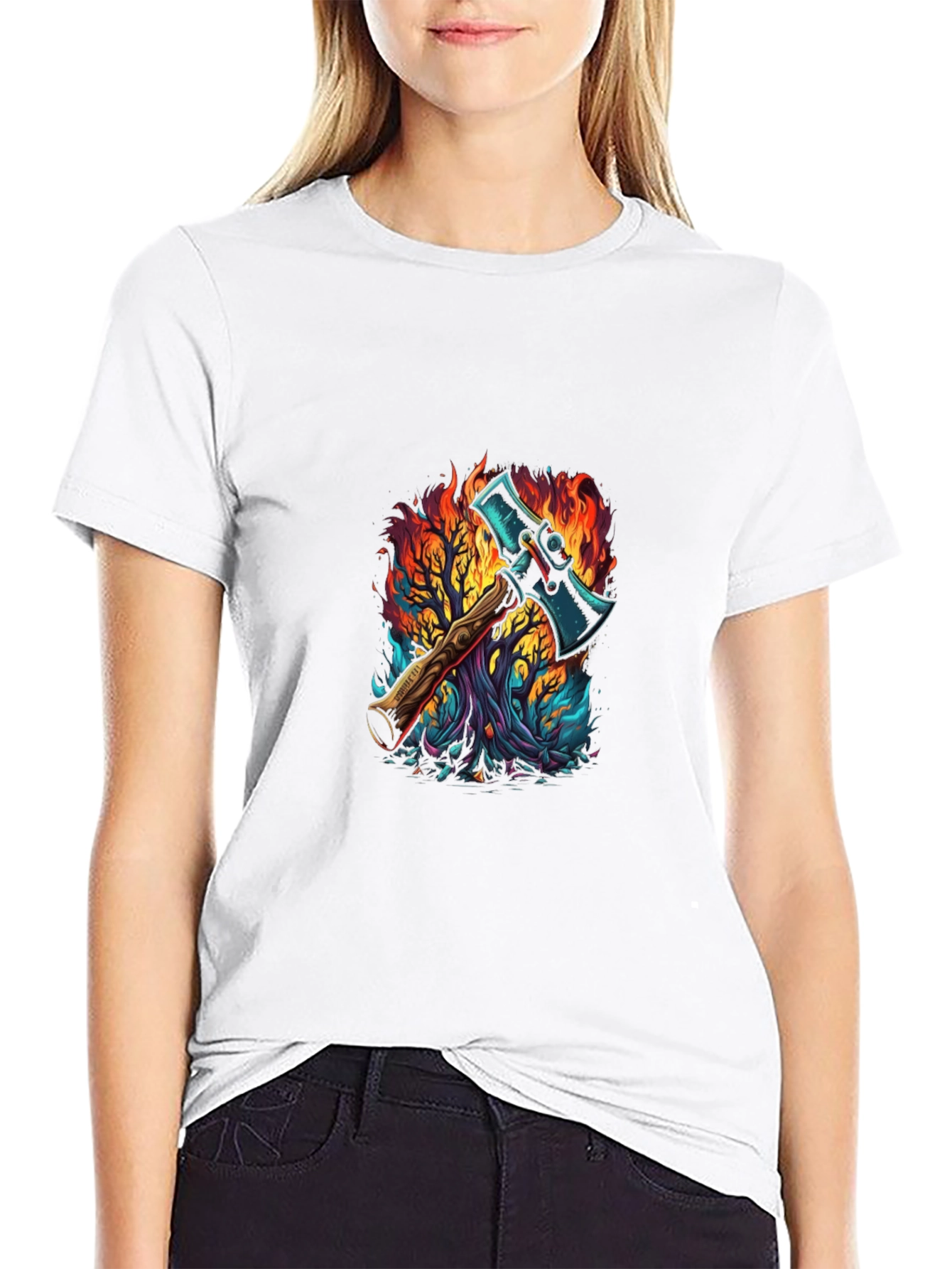 Axe in Flames Graphic Tee