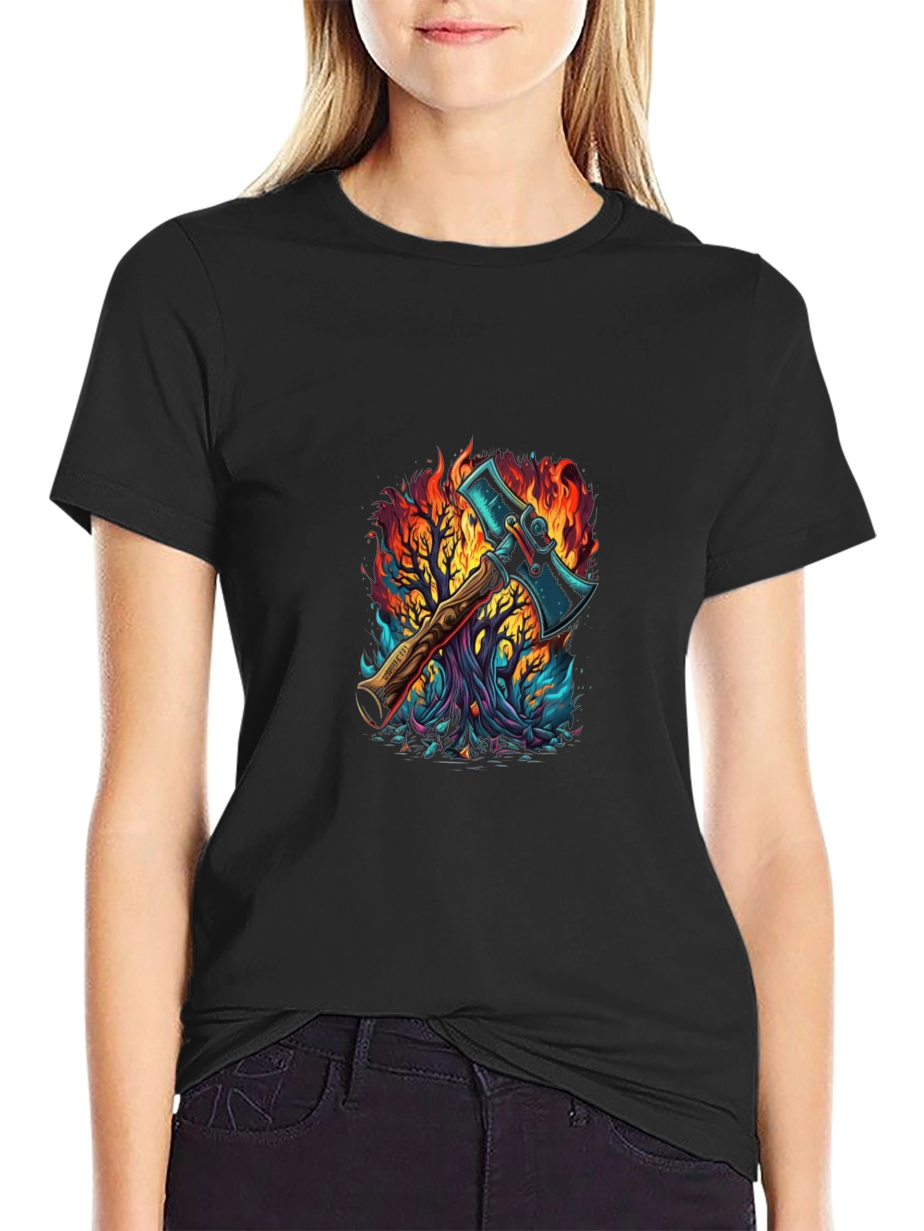 Axe in Flames Graphic Tee