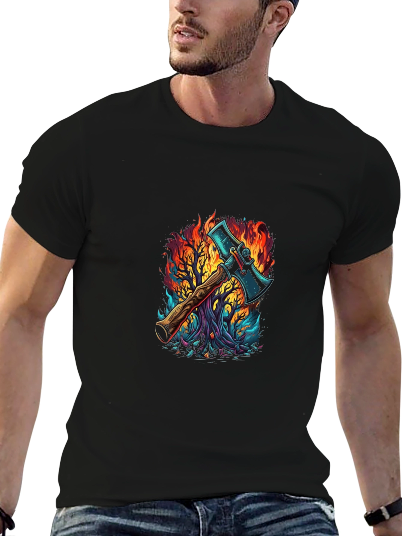 Axe in Flames Graphic Tee