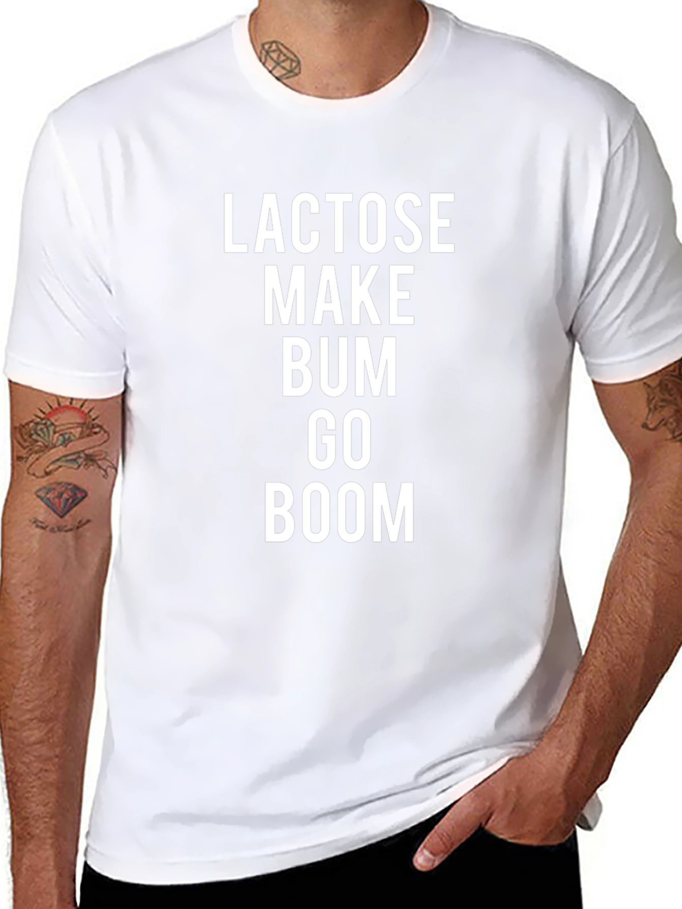 Lactose Make Bum Go Boom Funny T-Shirt