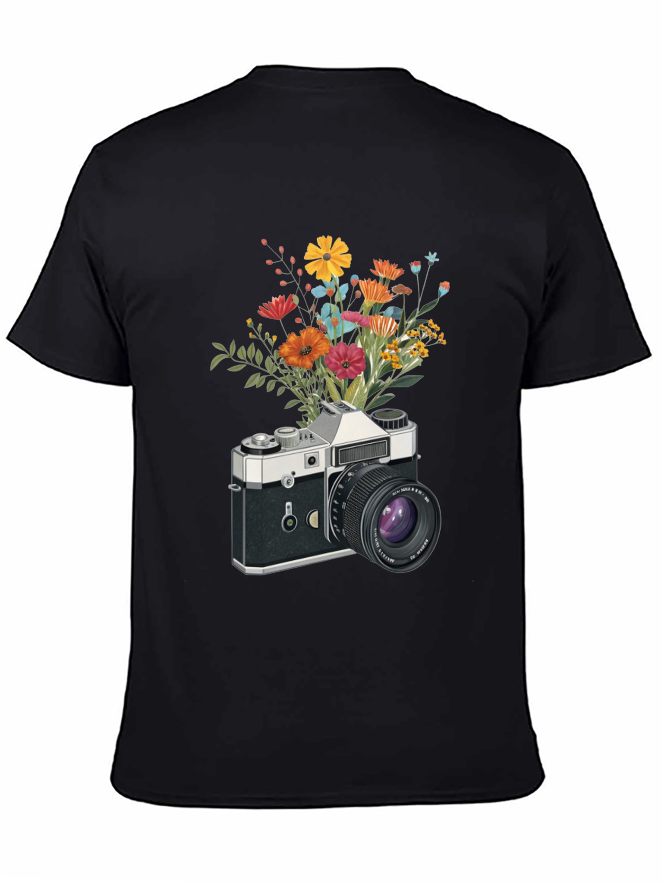Floral Camera Graphic T-Shirt