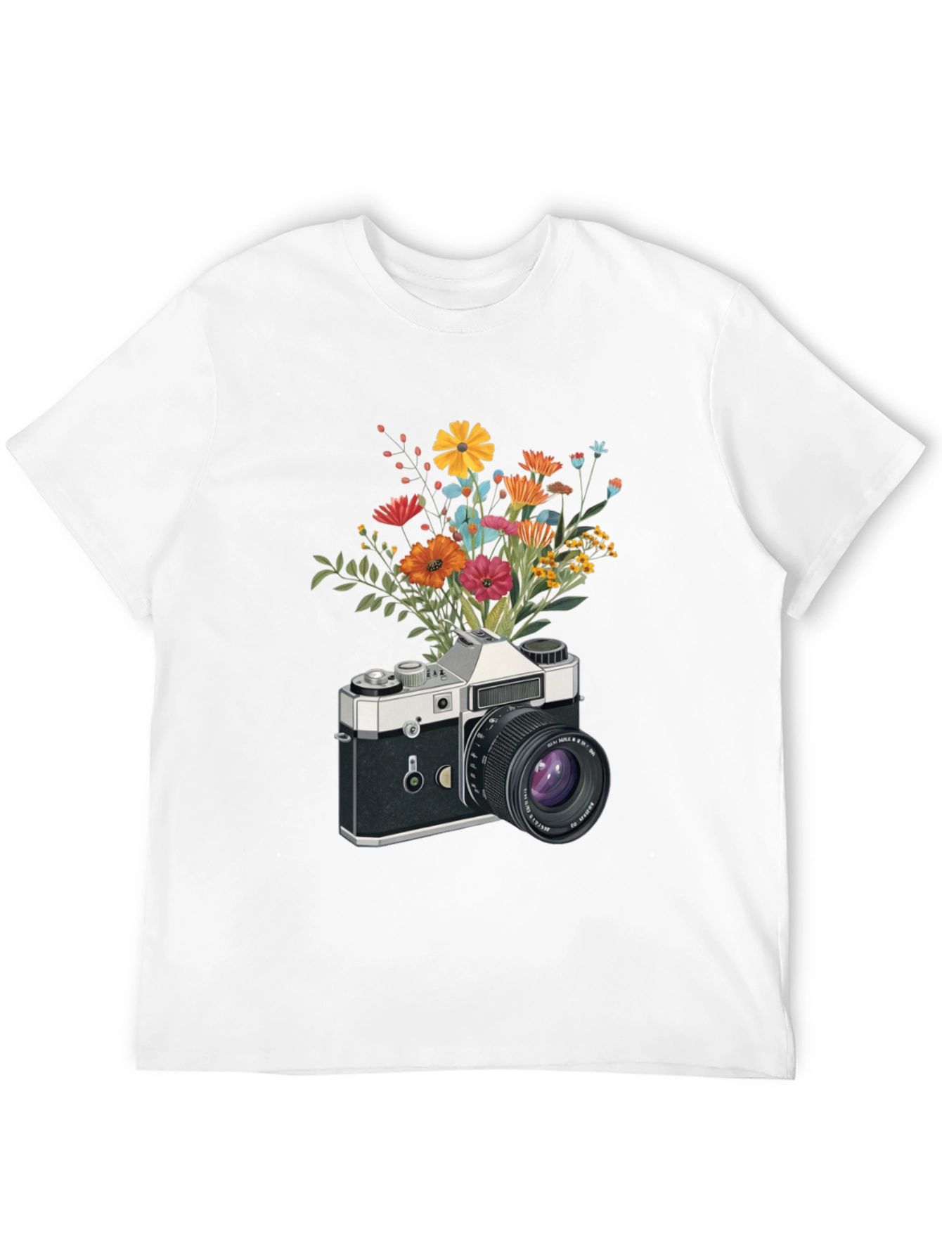 Floral Camera Graphic T-Shirt