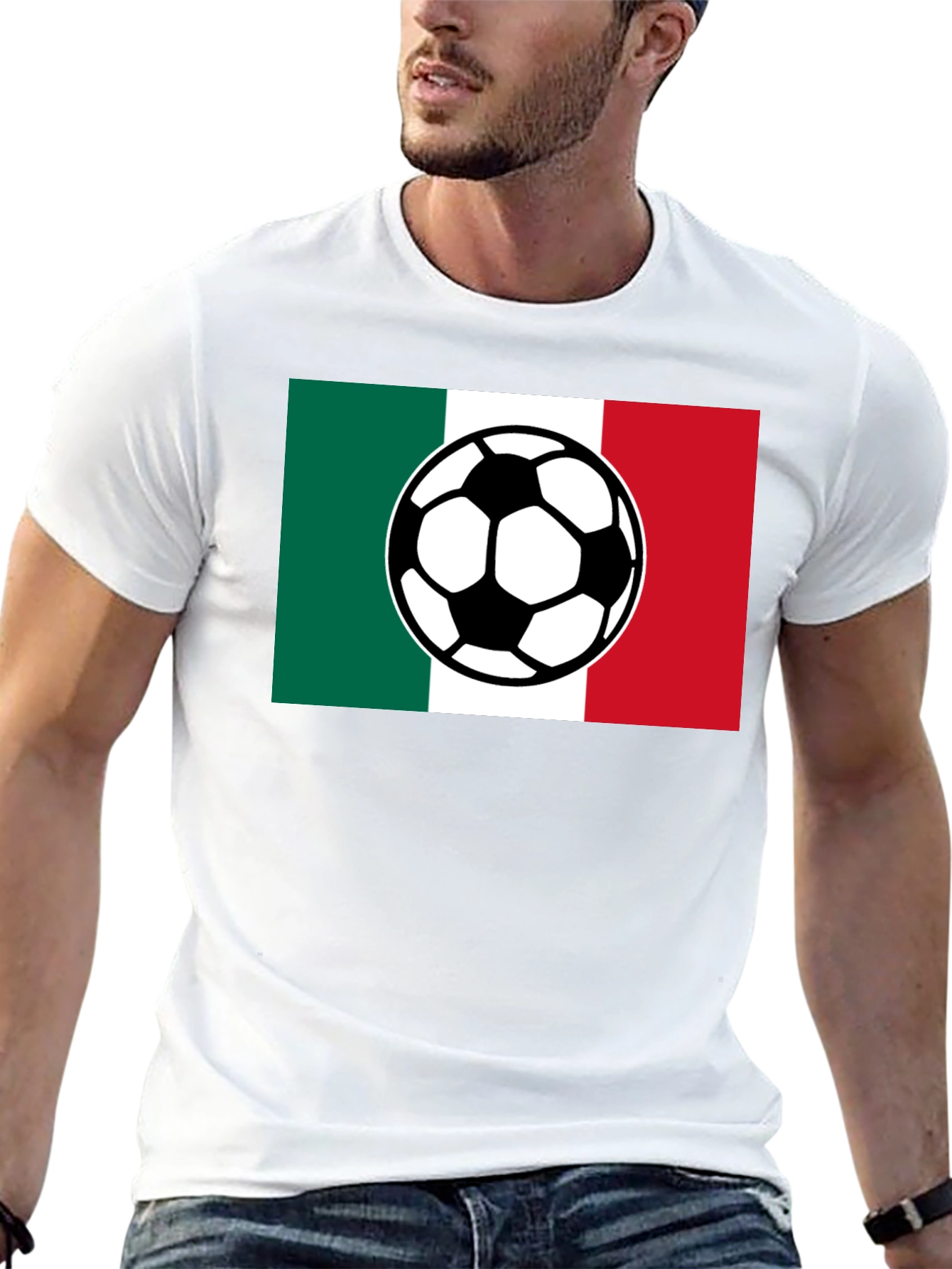 Mexico Flag Soccer Ball Graphic Tee