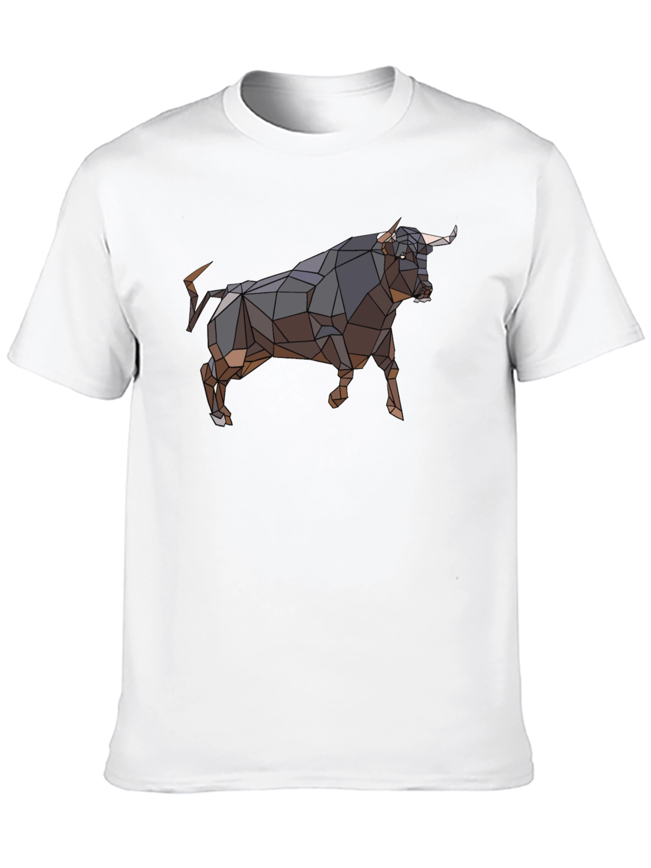 Geometric Bull Graphic Tee - Black