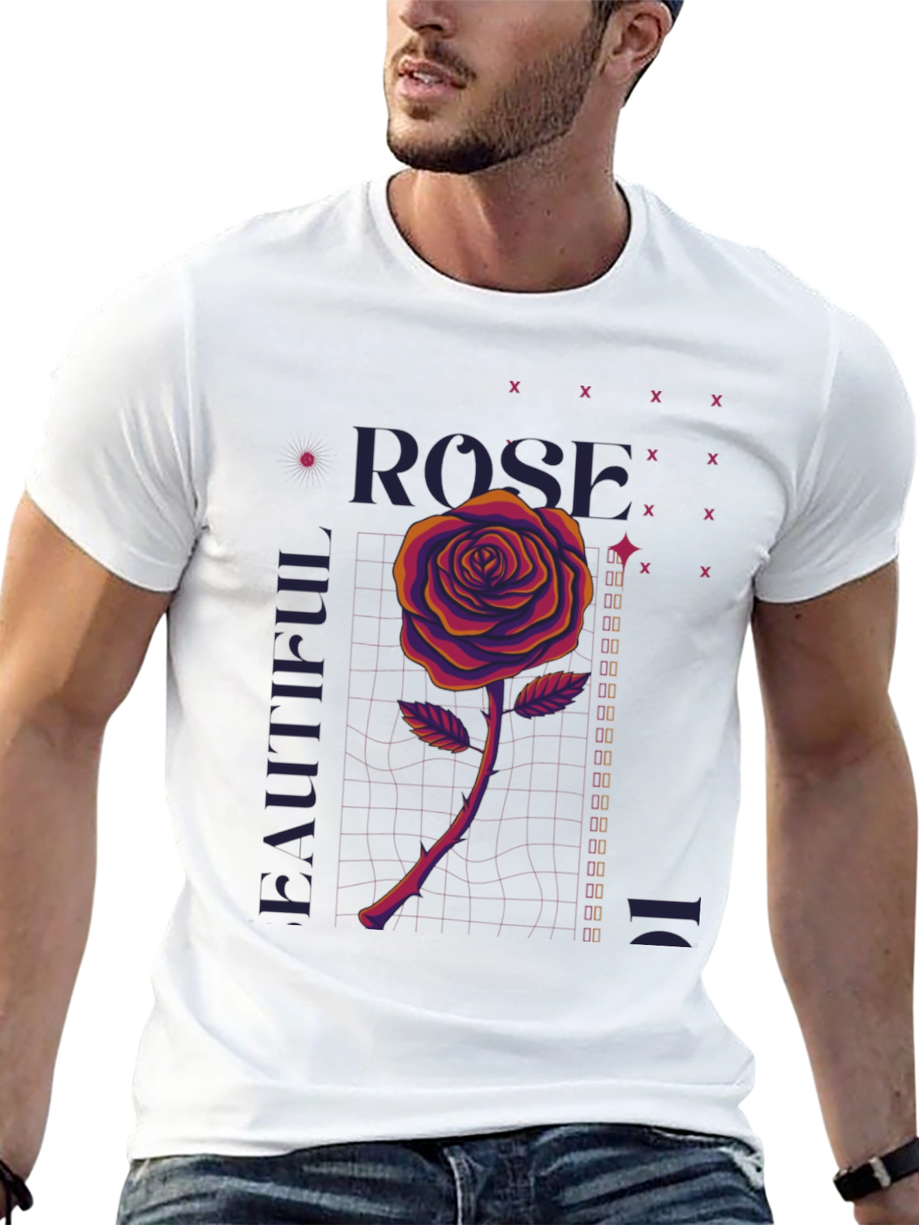 Rose Graphic Print Tee - Beautiful Design