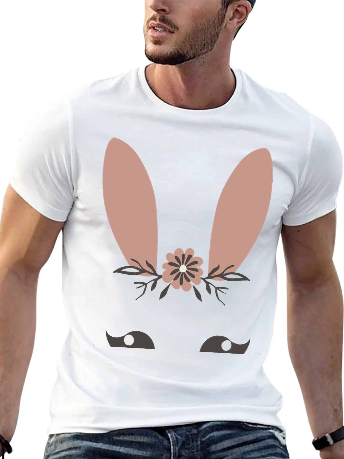 Cute Bunny Face T-Shirt - Easter Spring Tee