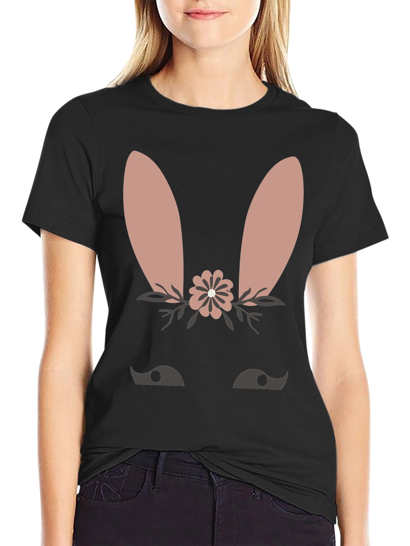 Cute Bunny Face T-Shirt - Easter Spring Tee