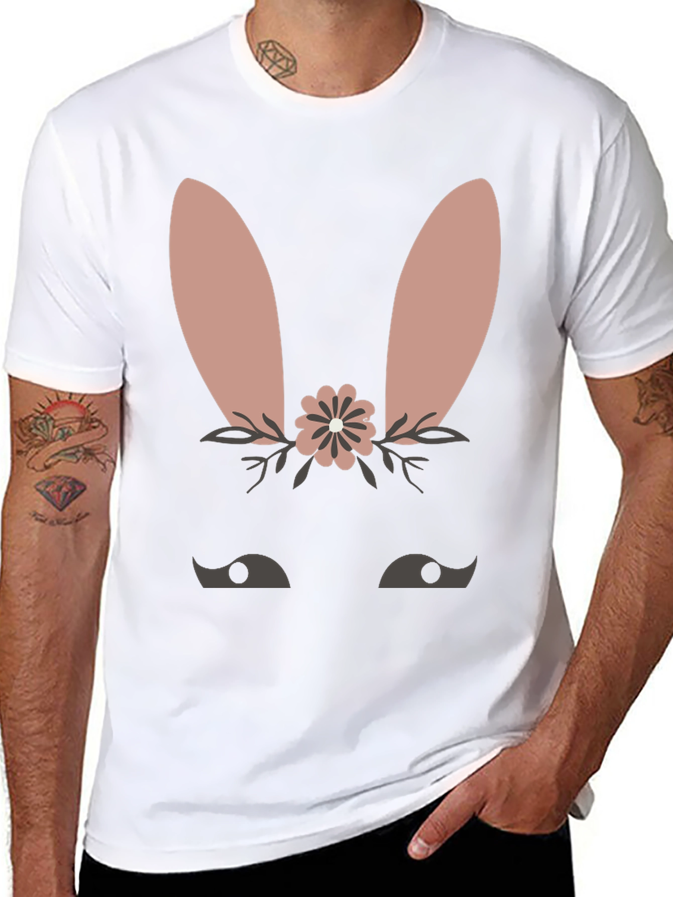 Cute Bunny Face T-Shirt - Easter Spring Tee