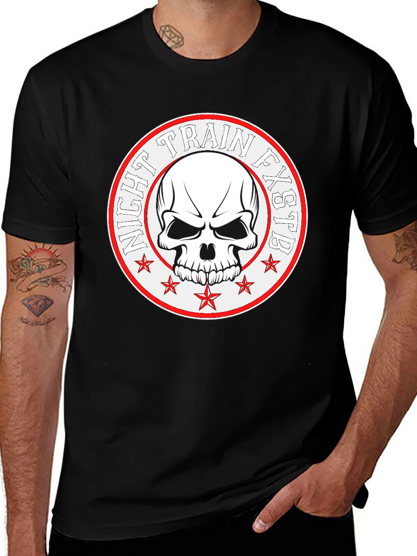 Night Train FXSTB Skull Graphic T-Shirt