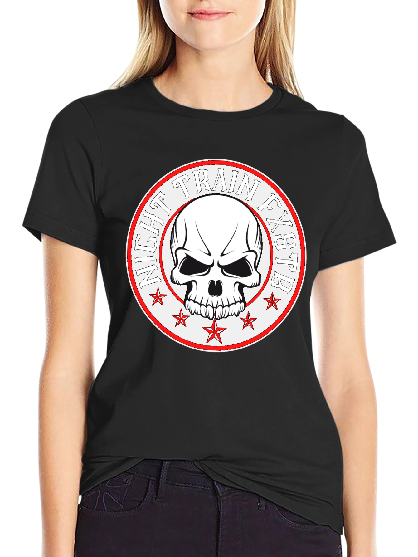 Night Train FXSTB Skull Graphic T-Shirt
