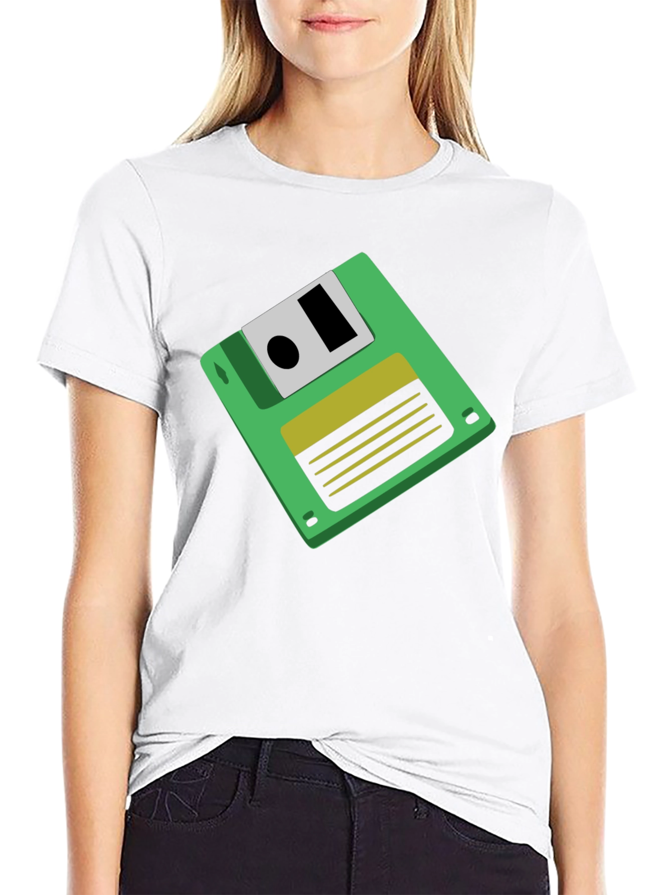 Retro Floppy Disk Graphic Tee - Black Unisex T-Shirt