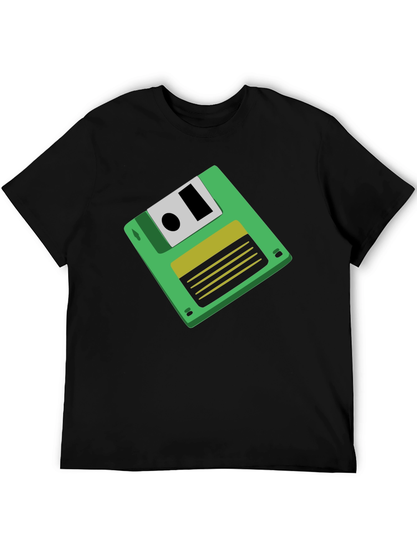 Retro Floppy Disk Graphic Tee - Black Unisex T-Shirt