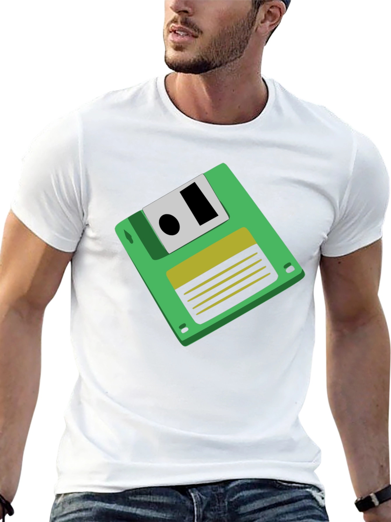 Retro Floppy Disk Graphic Tee - Black Unisex T-Shirt