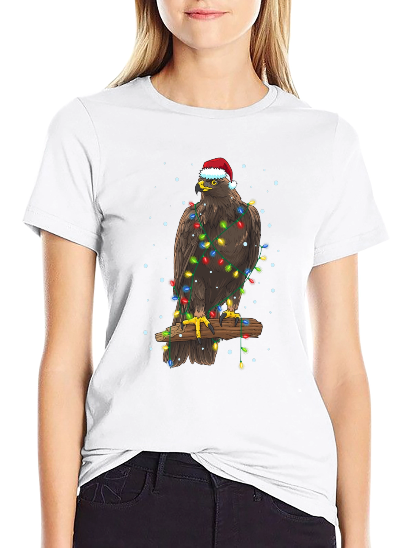 Eagle Christmas Lights T-Shirt - Holiday Apparel