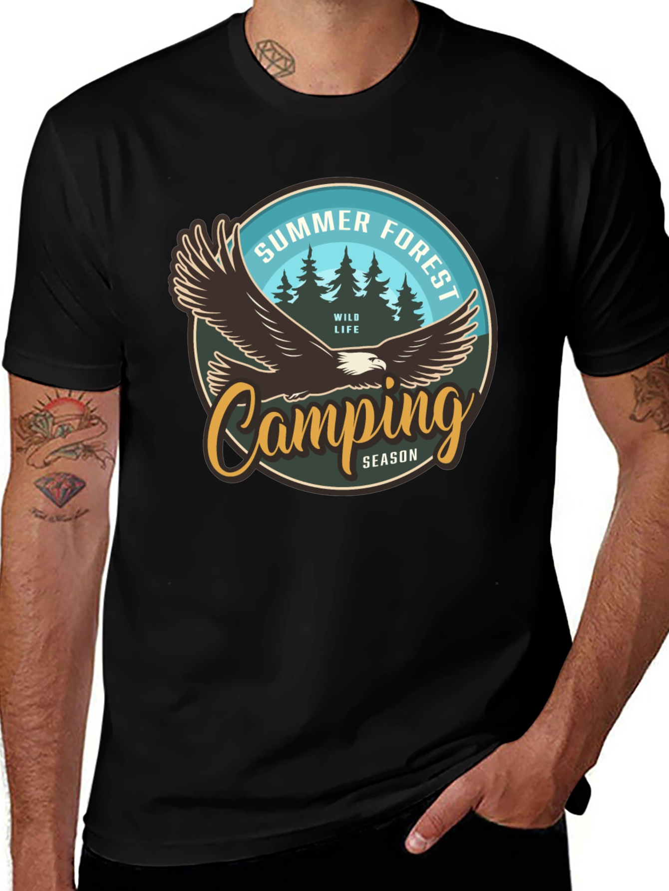 Summer Forest Camping Graphic T-Shirt