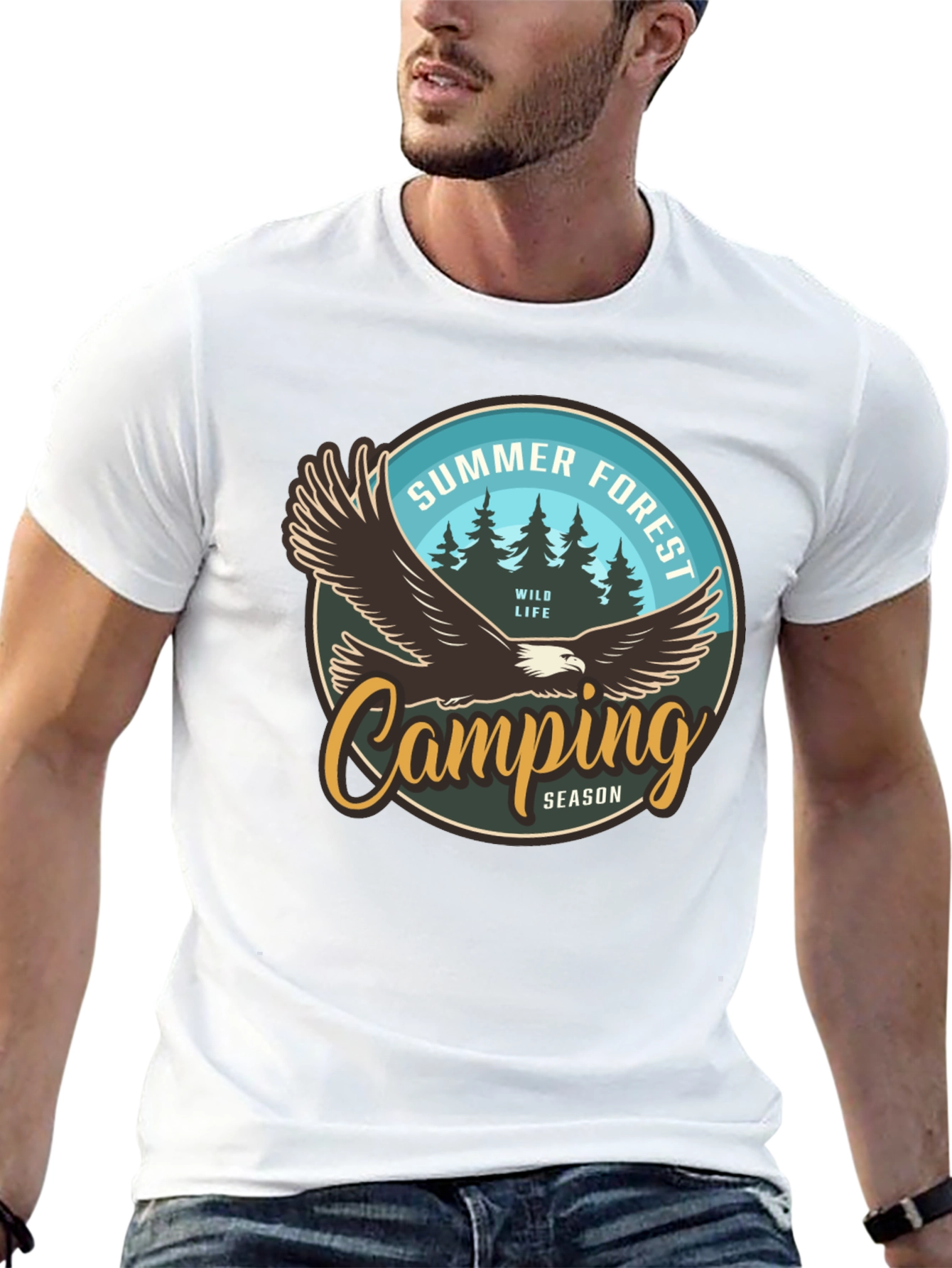 Summer Forest Camping Graphic T-Shirt