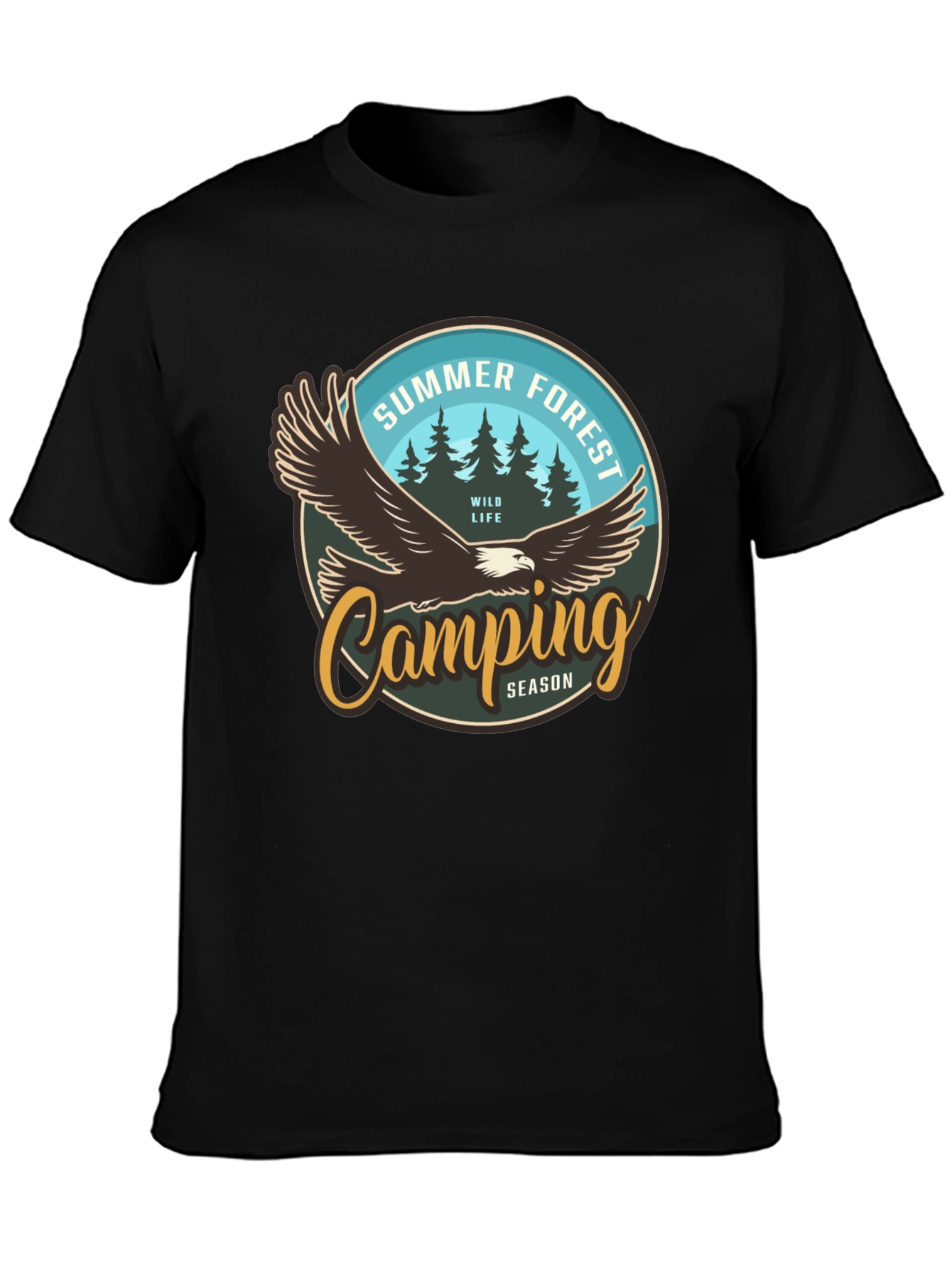 Summer Forest Camping Graphic T-Shirt