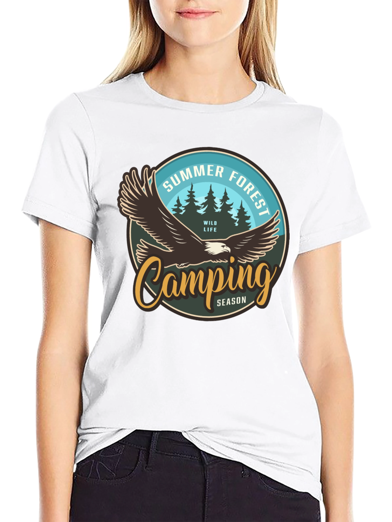 Summer Forest Camping Graphic T-Shirt