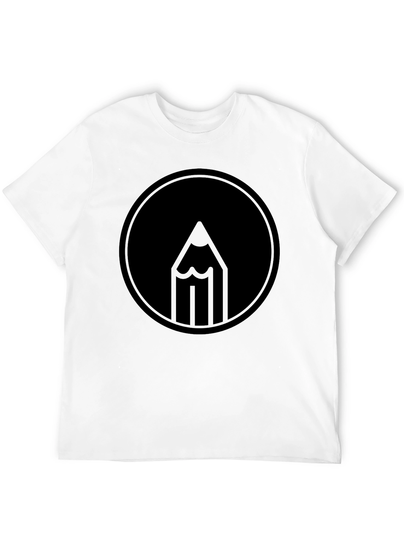 Pencil Circle Graphic Black T-Shirt