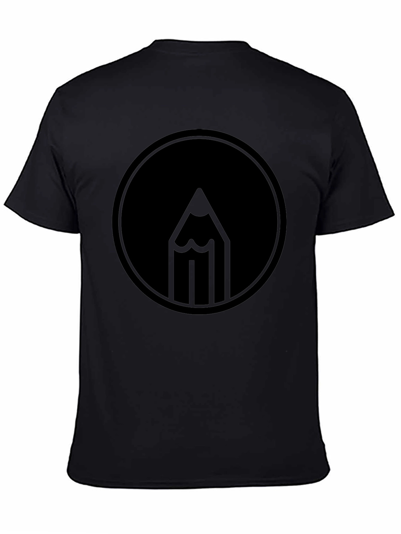 Pencil Circle Graphic Black T-Shirt