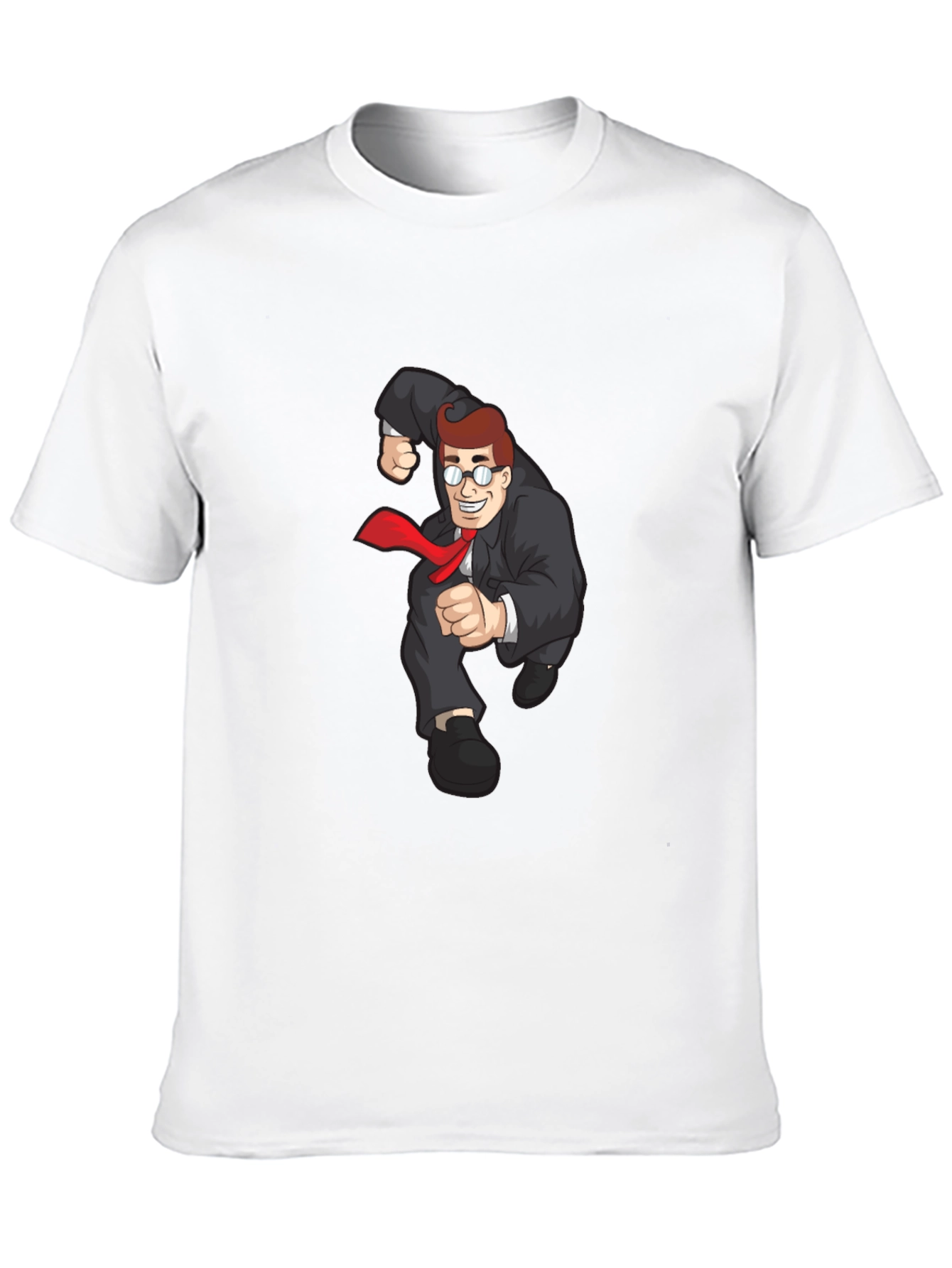 Cartoon Businessman Black T-Shirt