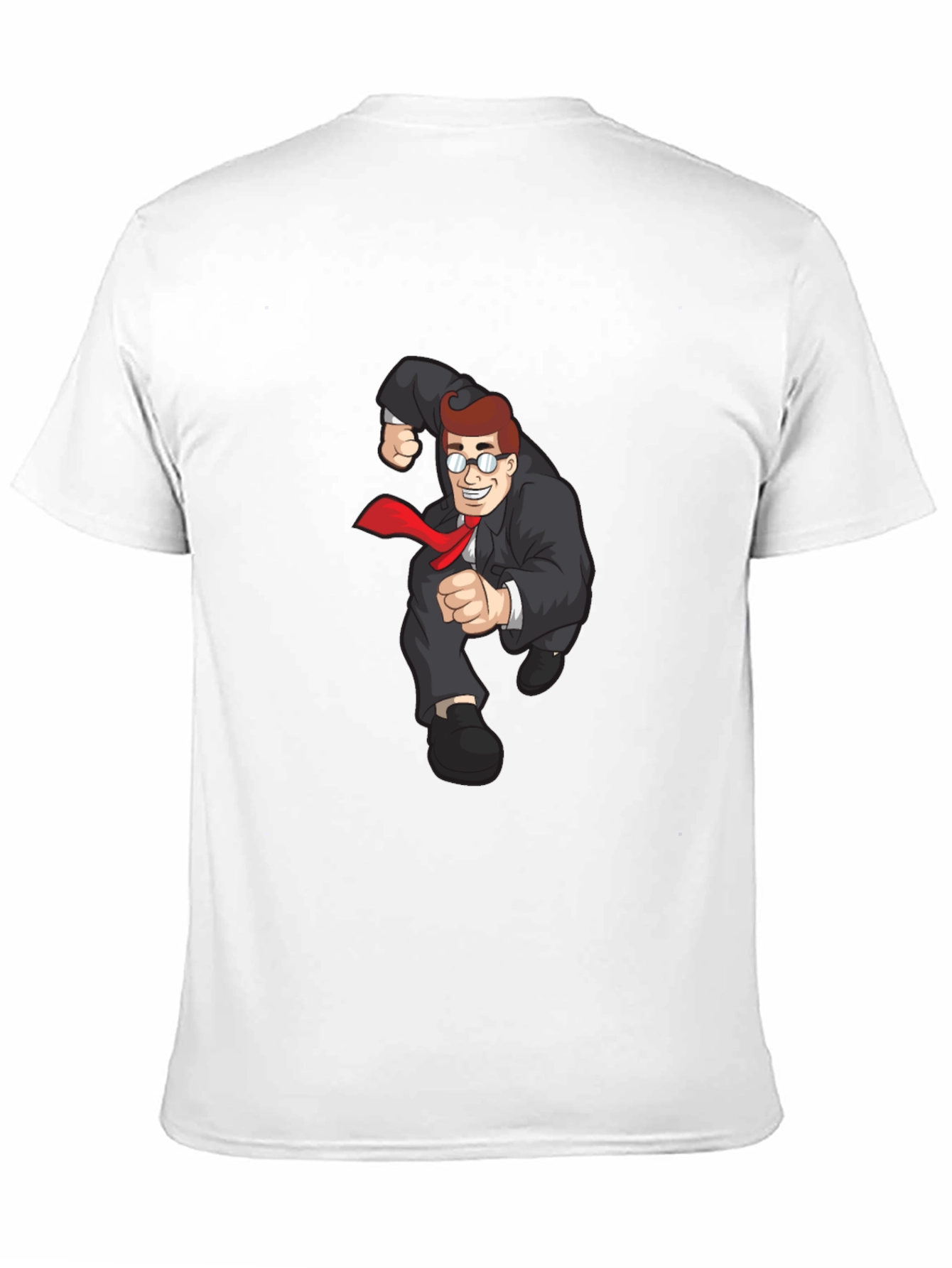 Cartoon Businessman Black T-Shirt