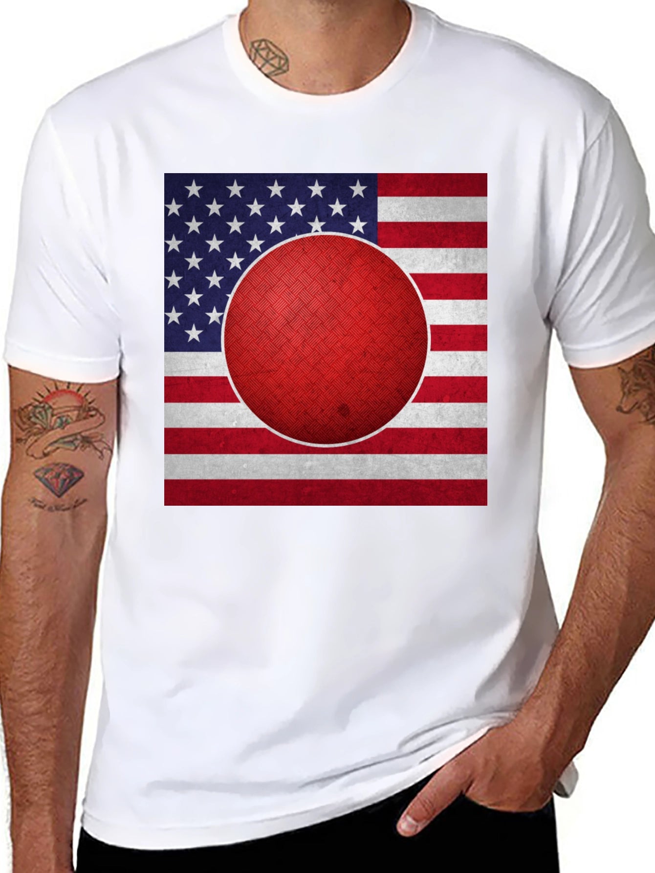 Dodgeball American Flag Graphic T-Shirt