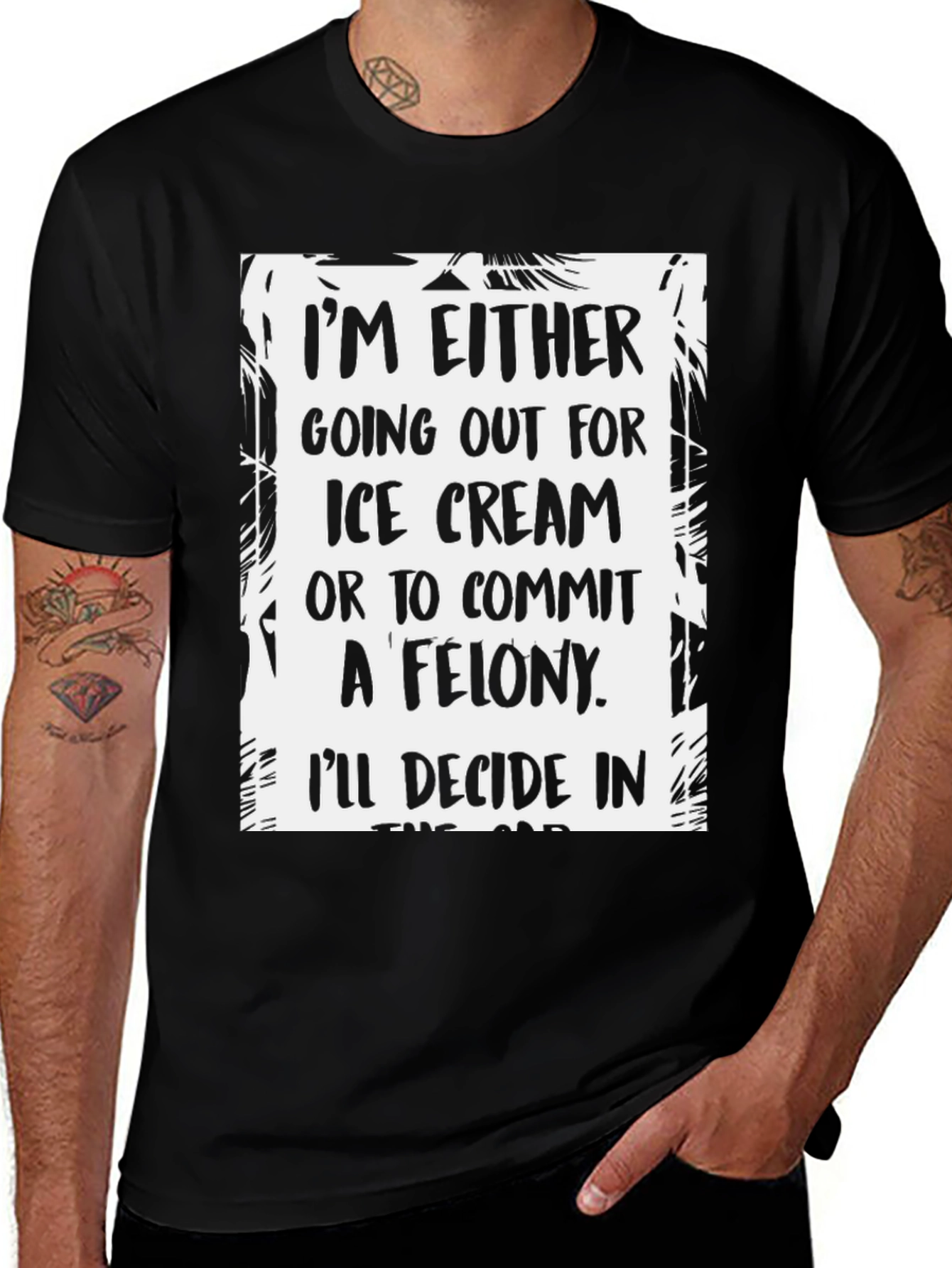 Funny Ice Cream or Felony Graphic T-Shirt