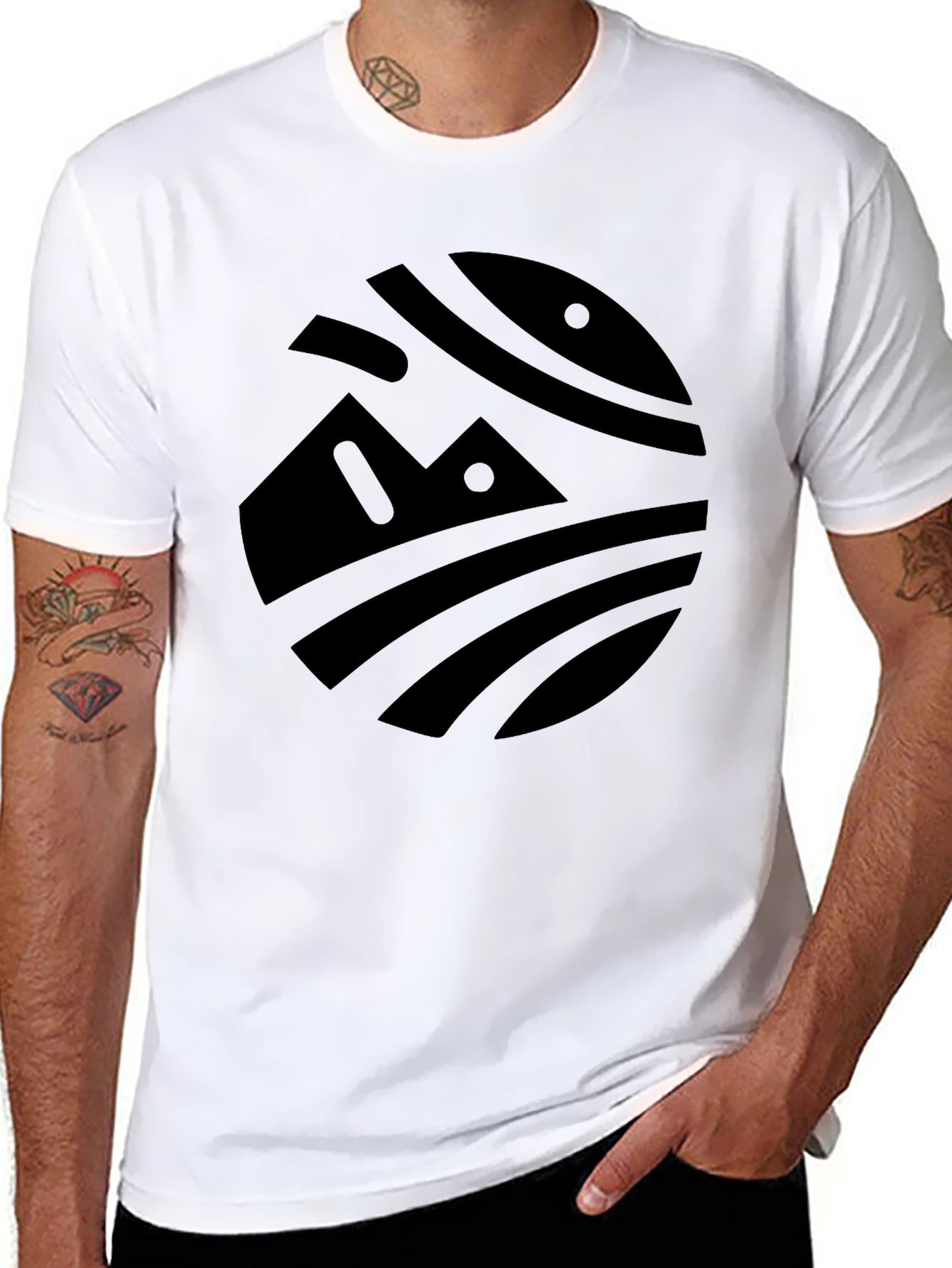 Abstract Nature Graphic Black T-Shirt