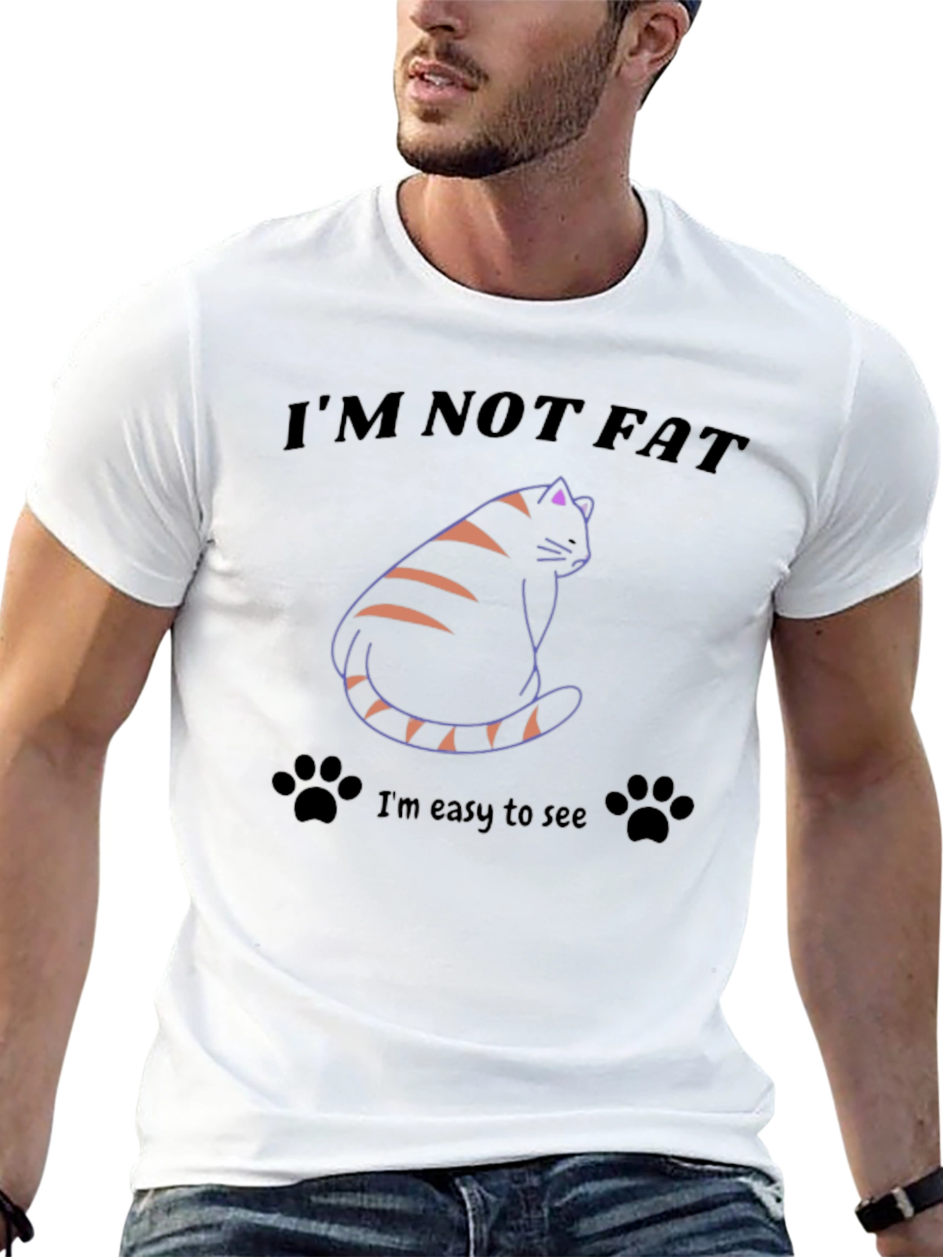 Im Not Fat T-Shirt Funny Cat Tee