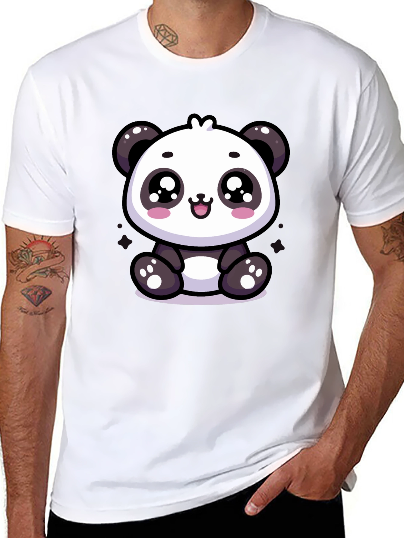 Cute Panda Graphic Tee - Soft Cotton Blend