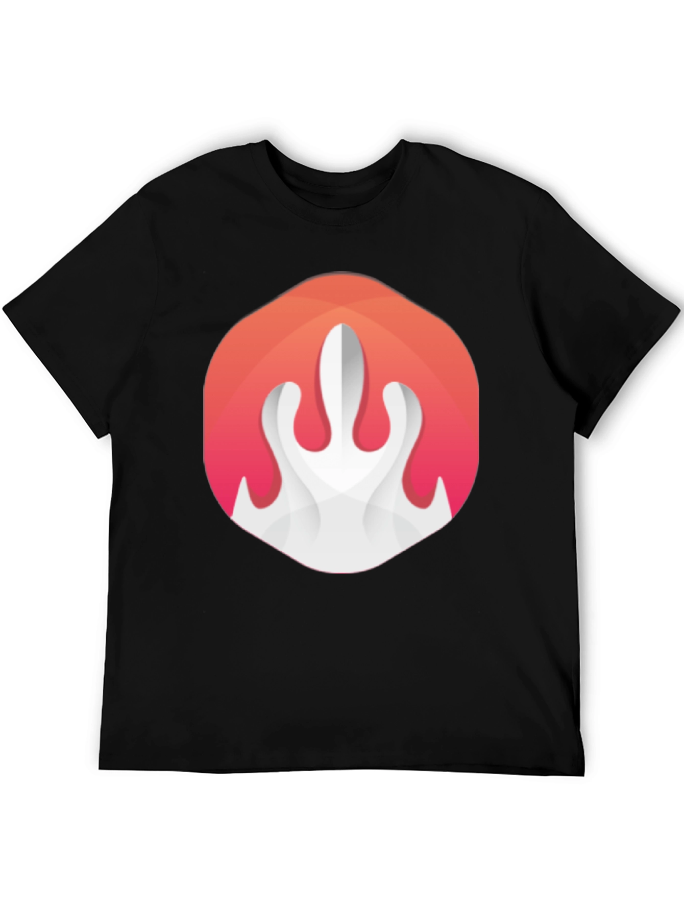 Abstract Flame Graphic Black T-Shirt