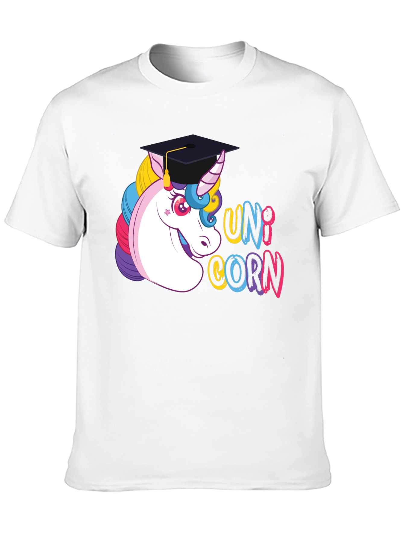 Graduation Unicorn T-Shirt - Black