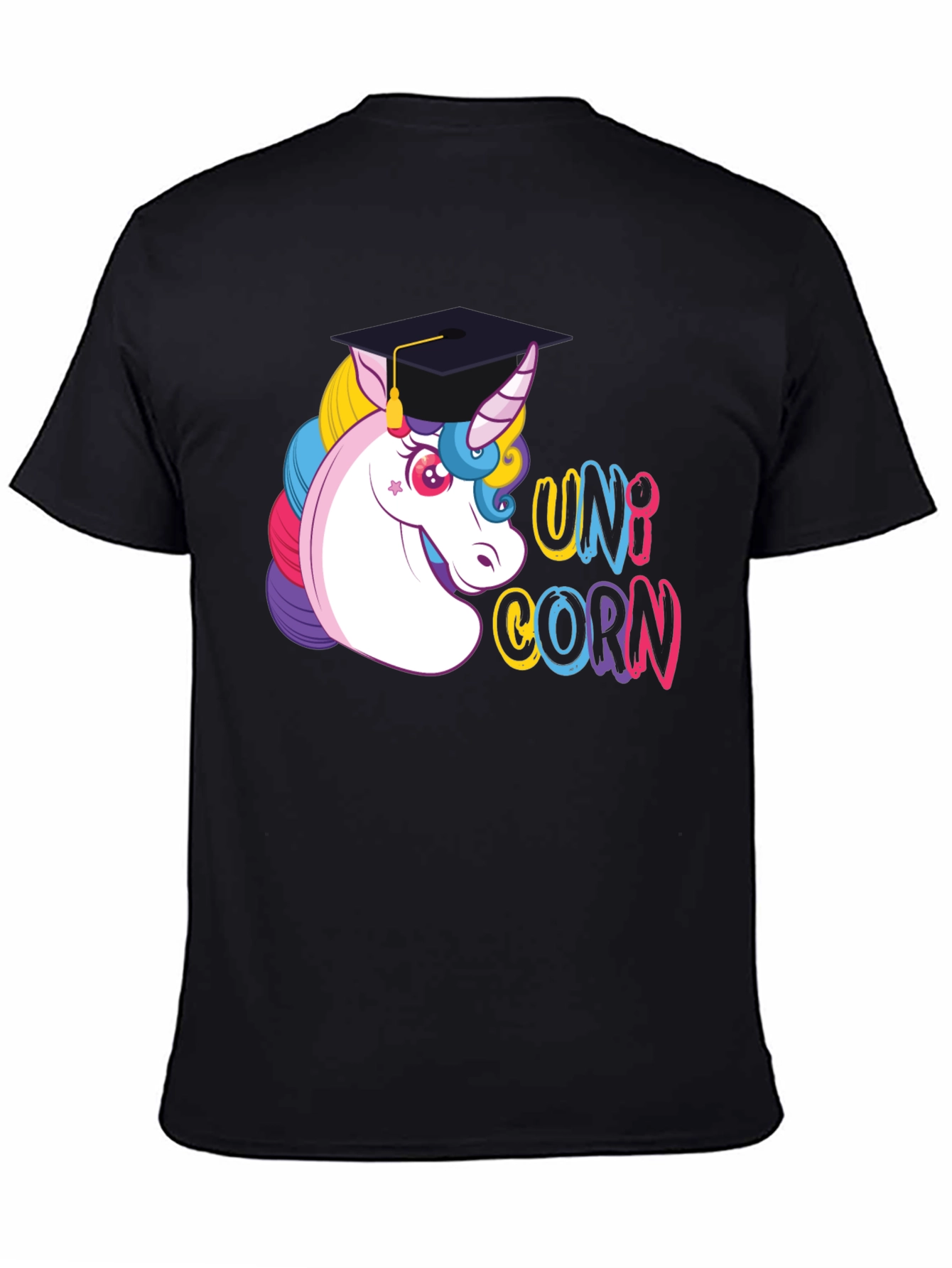 Graduation Unicorn T-Shirt - Black