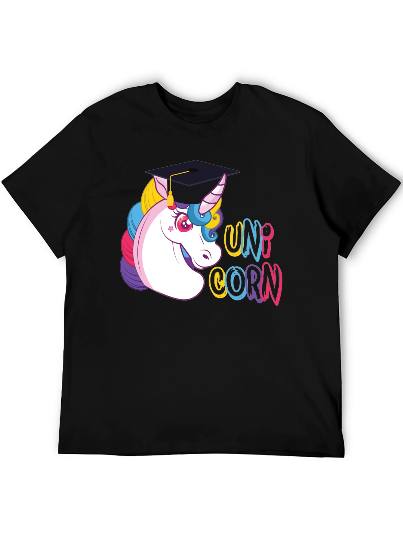 Graduation Unicorn T-Shirt - Black