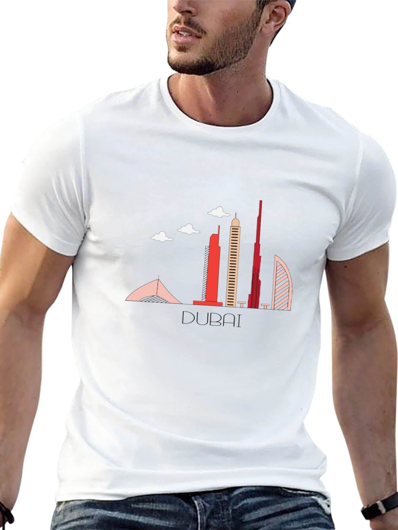 Dubai Skyline Black Graphic T-Shirt