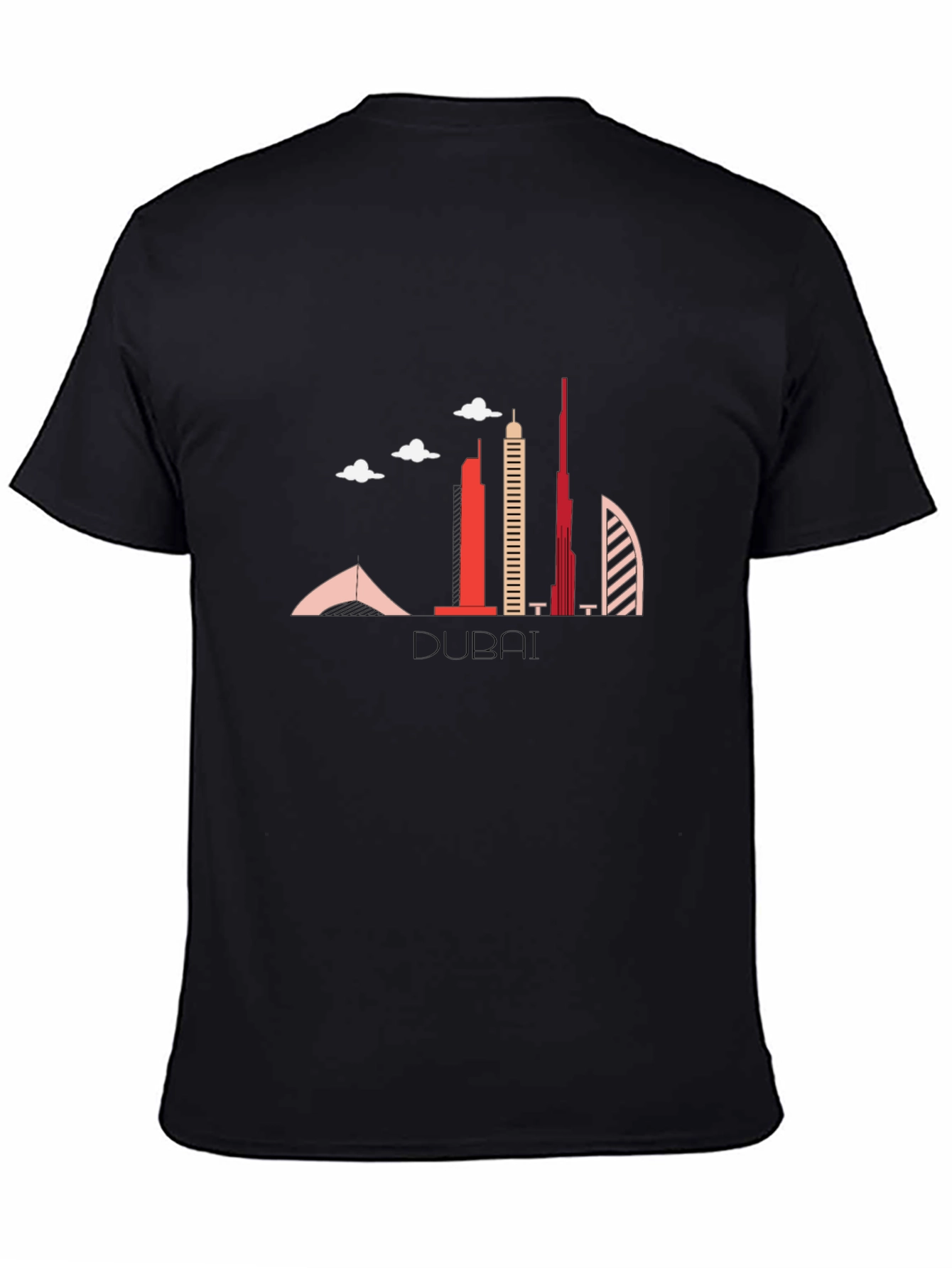 Dubai Skyline Black Graphic T-Shirt