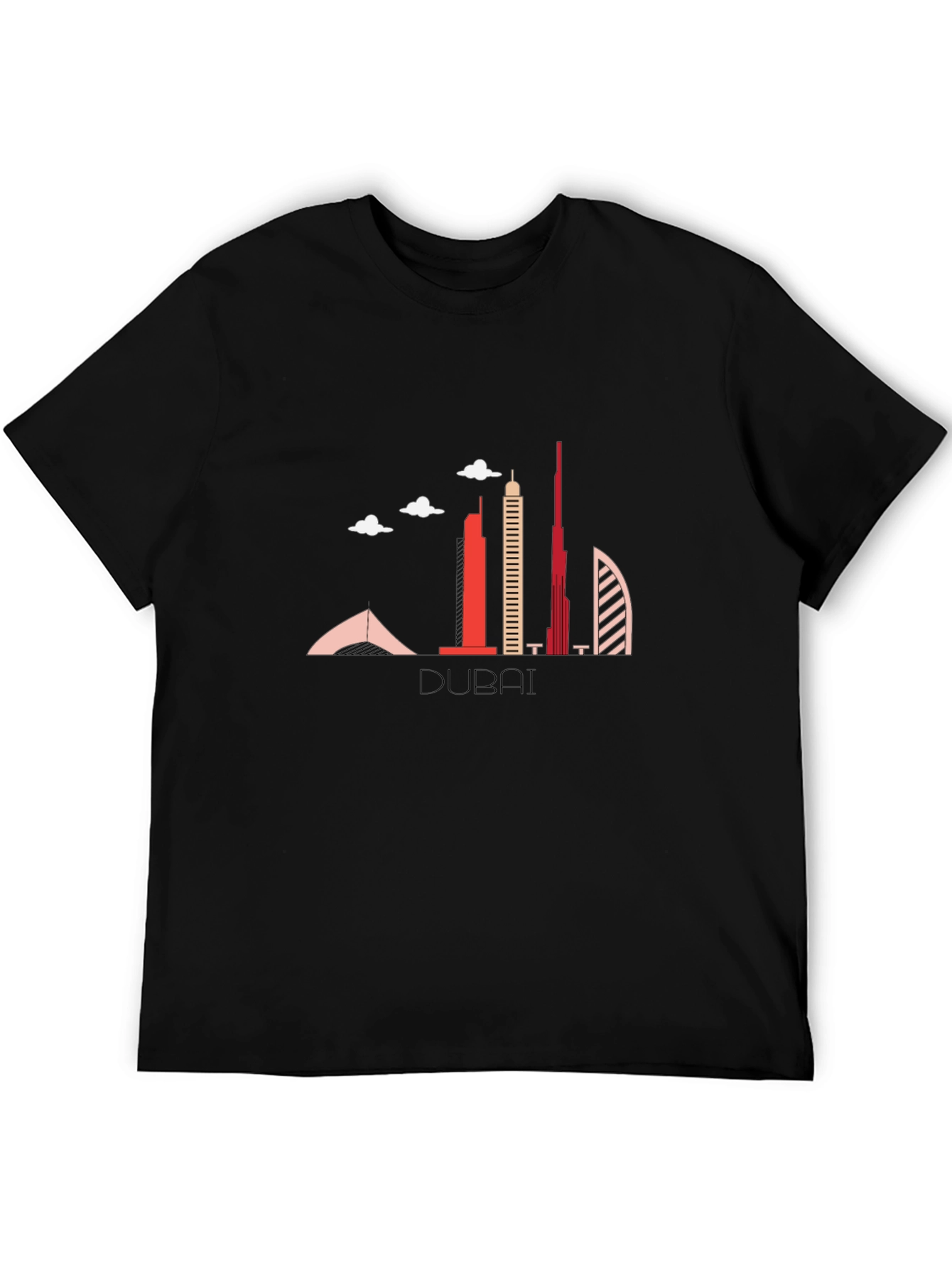 Dubai Skyline Black Graphic T-Shirt