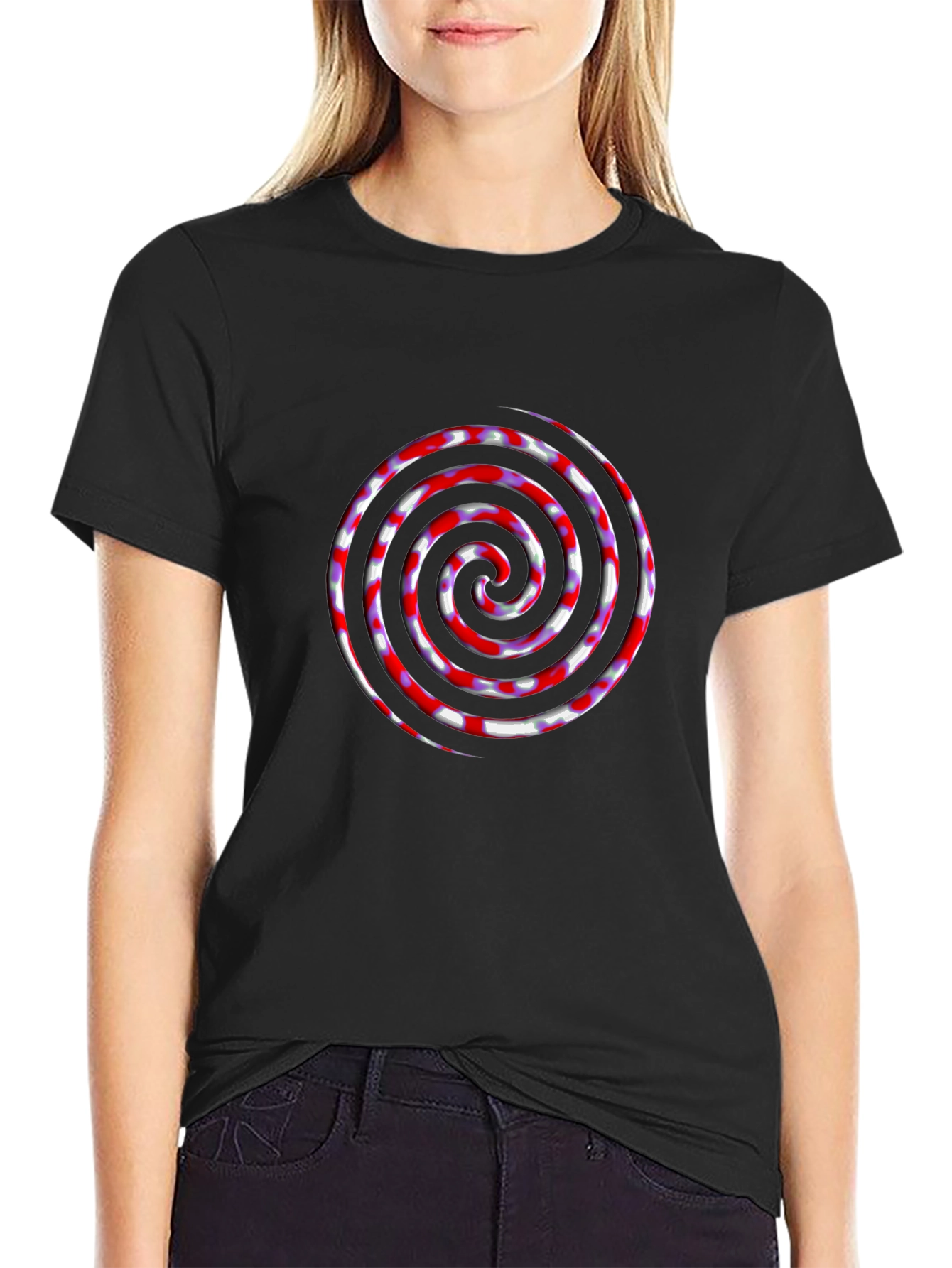 Swirl Graphic Black T-Shirt