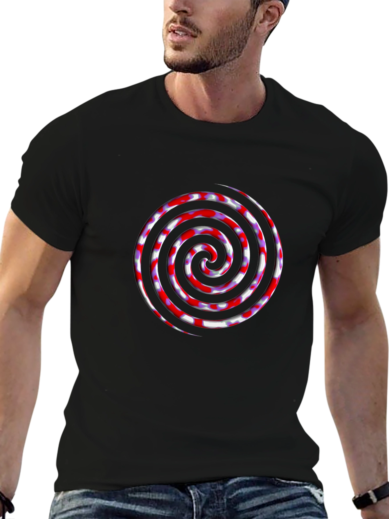 Swirl Graphic Black T-Shirt