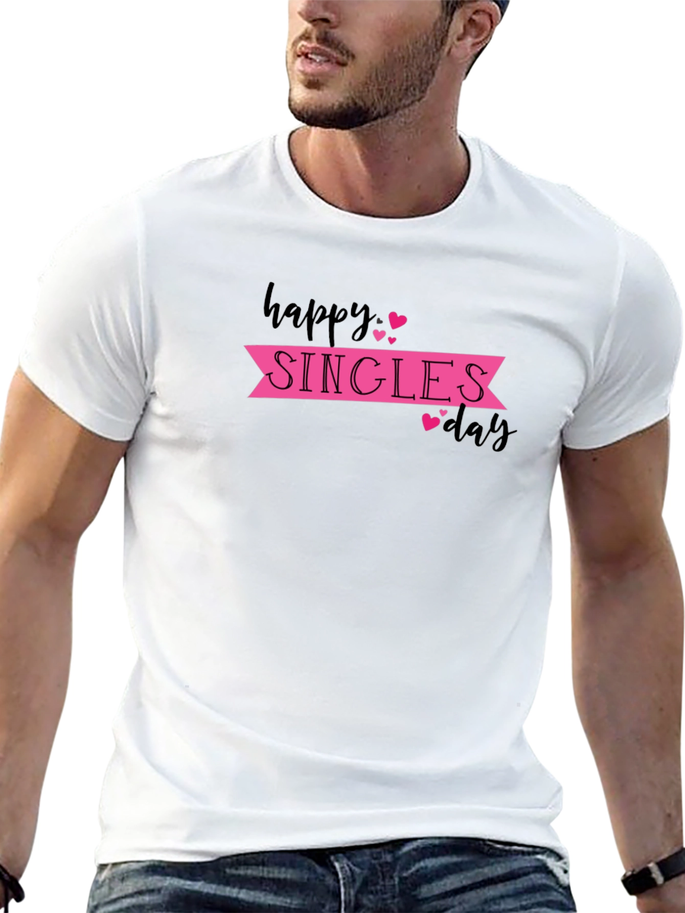 Happy Singles Day T-Shirt - Black Graphic Tee